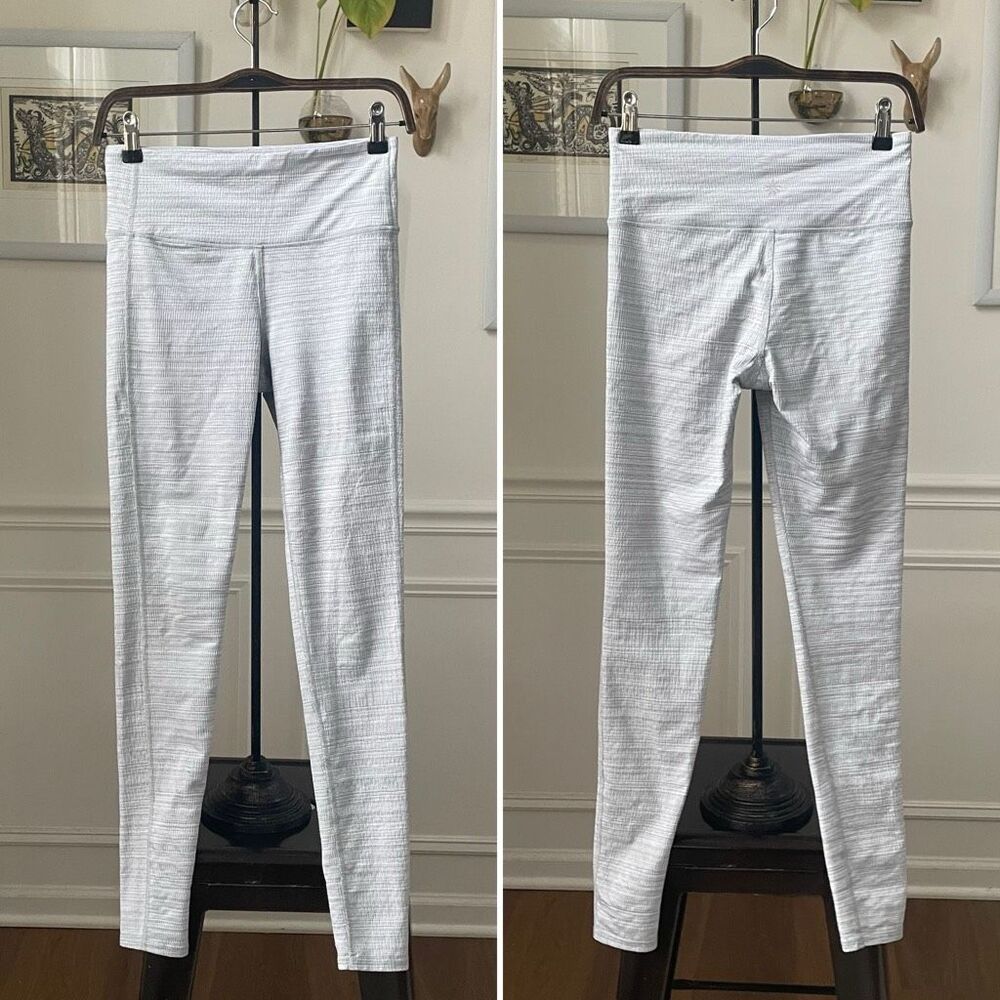 Athleta Jacquard Chaturanga Leggings Textured 455973 Grey $80 S